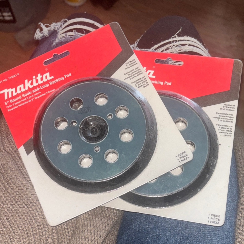 Set of 2: Makita 7" Round Hook-and-Loop Backing Pad - New In Packaging
